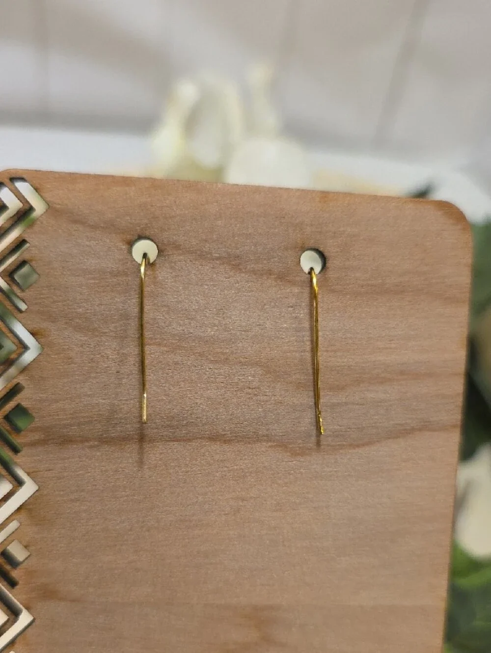 Green Geometric Drop Earrings - Women Jewelry
